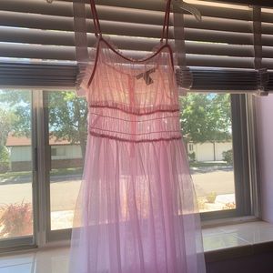 Forever 21 Pink Mesh Maxi Dress